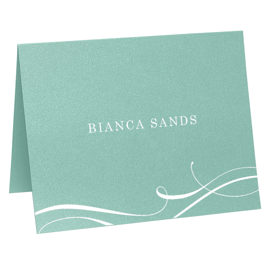 Elegant Flourish Folded Shimmer Note Cards